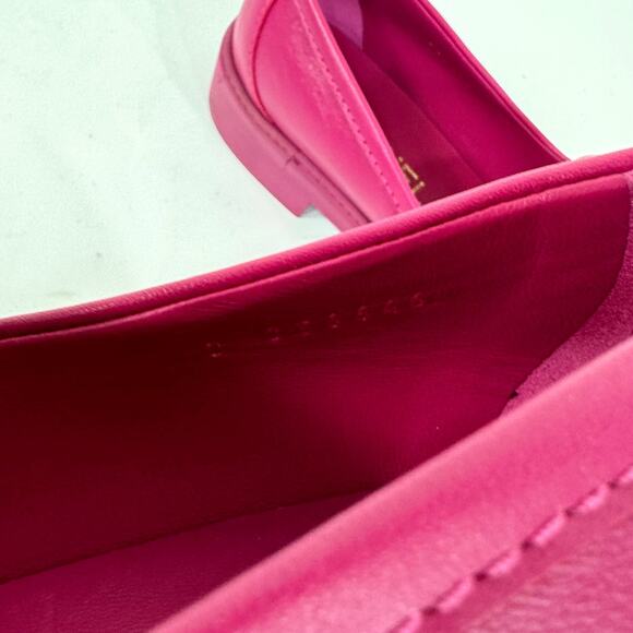 Chanel Quilted Turn-Lock Loafers Fuchsia Pink Gold Tone CC Leather Moccasin 41 - Picture 5 of 9